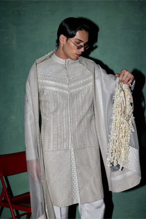 Baroque 2.0 Classic Achkan Set with Stole