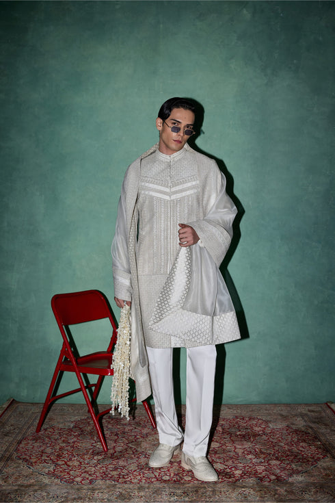 Baroque 2.0 Classic Achkan Set with Stole