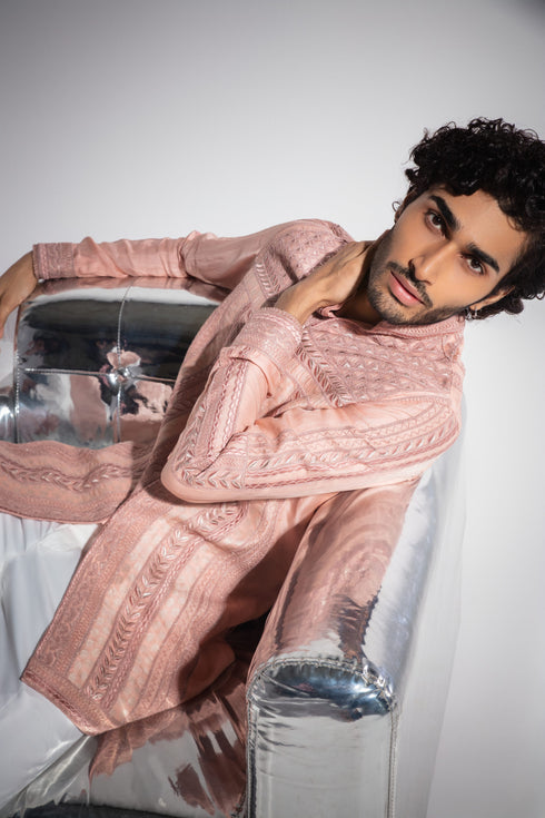 Baroque Deep Neck Kurta Set