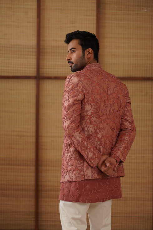 Beads Banarasi Bandhgala Set