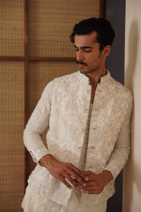 Beads Nehru Jacket Set