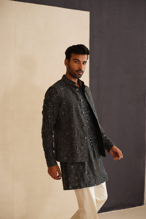 Beads Nehru Jacket Set