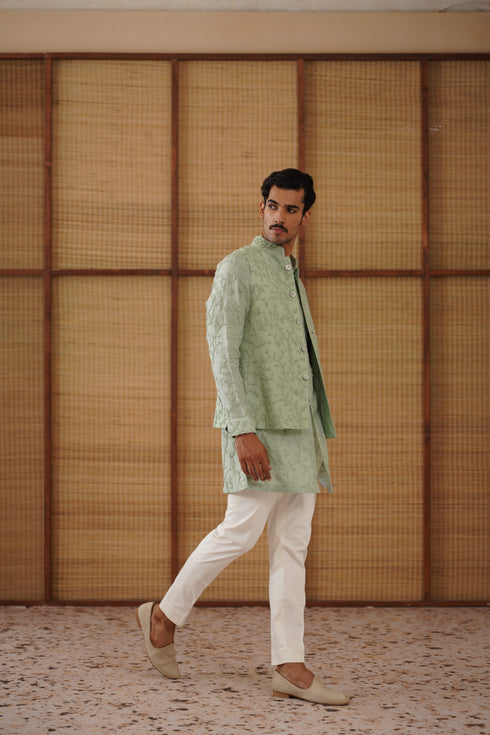 Beads Nehru Jacket Set