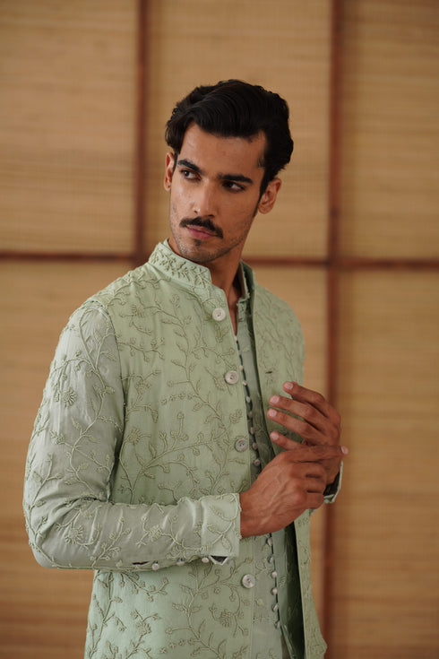 Beads Nehru Jacket Set