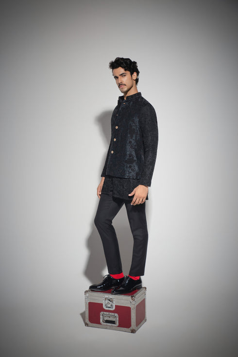 Banarasi Kora Nehru Jacket Set