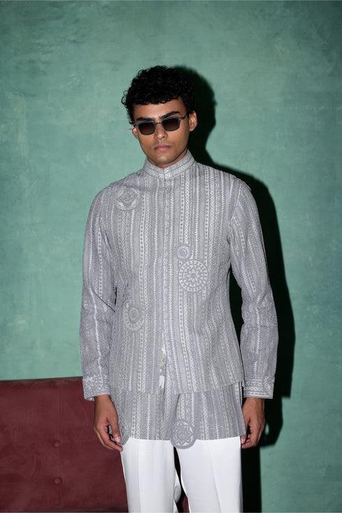 Halo Heavy Nehru Jacket Set