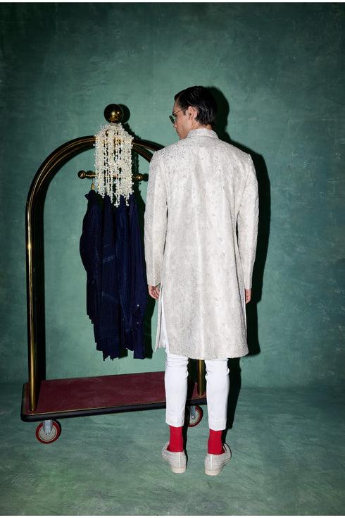 Kasuti Two Tone Floral Couture Classic Achkan