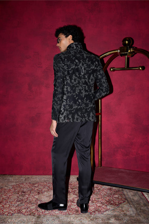Kasuti Two Tone Floral Lapel Blazer