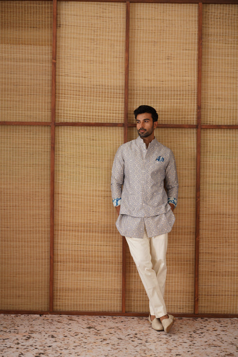 Kairos Diamond Nehru Jacket Set