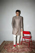 Neo Classic Achkan Set with Embroidered Stole