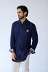 RTW-Chessboard Bandhgala with Shirt Collar Kurta Set