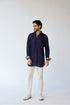 RTW-Chessboard Bandhgala with Shirt Collar Kurta Set