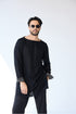 RTW-Chessboard Bandhgala Boat Neck Kurta Set