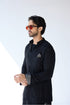 RTW-Chessboard Bandhgala Boat Neck Kurta Set