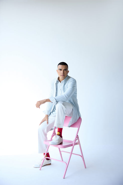 RTW-Chessboard Shrug with Henly Collar Kurta Set