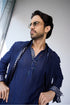 RTW-Chessboard Short Open Achkan with Henly Collar Kurta Set