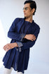 RTW-Chessboard Short Open Achkan with Boat Neck Kurta Set
