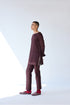 RTW-Poppy Shrug with Boat Neck False Hem Kurta Set