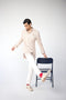 RTW-Squares Bandhgala with Shirt Collar Kurta Set