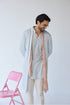 RTW-Chessboard Open Short Achkan with Henly Collar Kurta Set