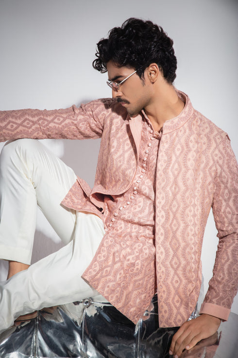 Scallop Dori Nehru Jacket Set