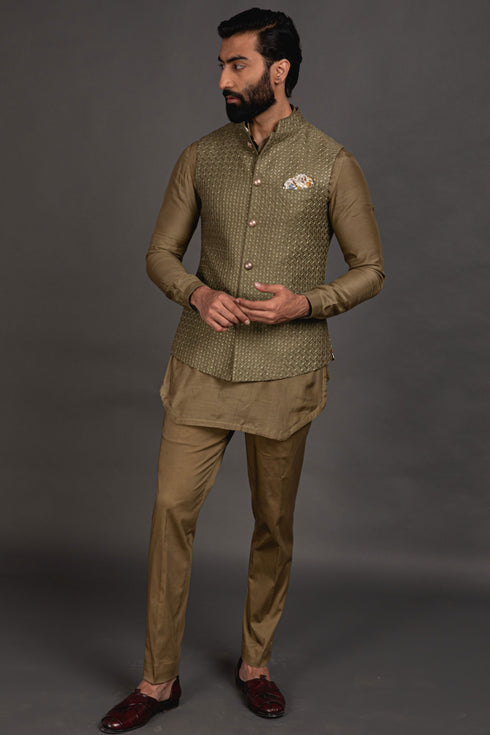 Inara Motif Nehru Jacket Set