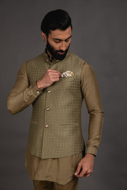 Inara Motif Nehru Jacket Set