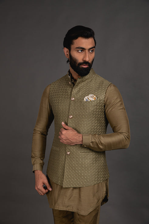 Inara Motif Nehru Jacket Set