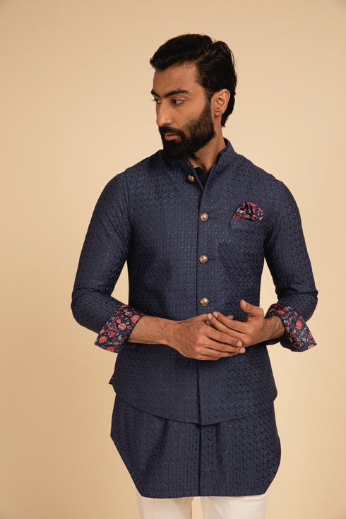 Inara Motif Nehru Jacket Set