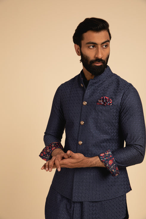 Inara Motif Nehru Jacket Set