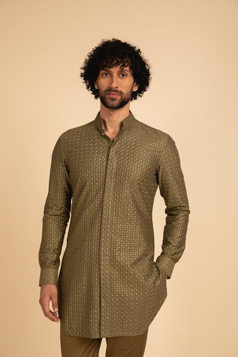 Inara Motif Wait Waist Coat Set