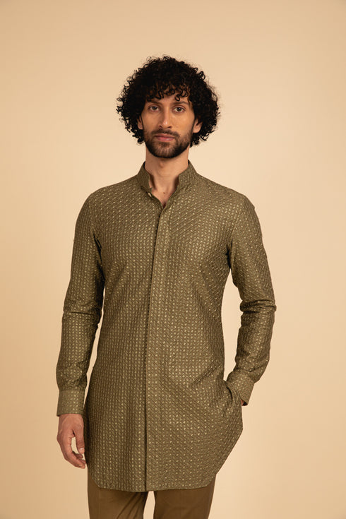 Inara Motif Wait Waist Coat Set