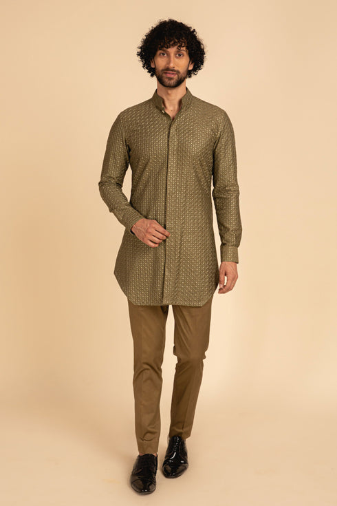 Inara Motif Wait Waist Coat Set