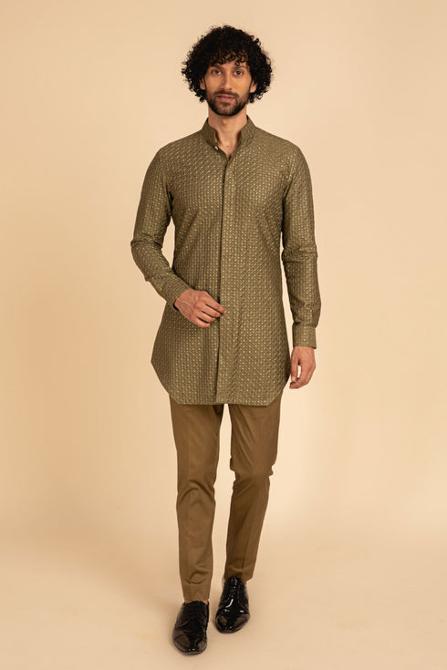 Inara Motif Wait Waist Coat Set