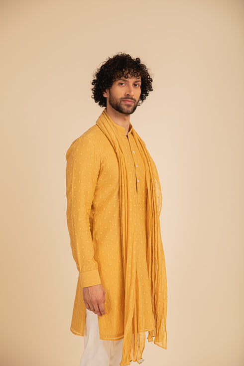 Jamdani Kurta with Stole and Pants