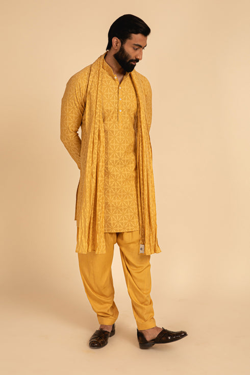 Jamdani Kurta with Stole and Salwar