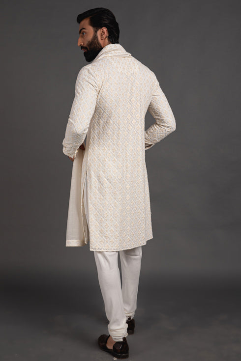 Orchid Kurta Set with Stole