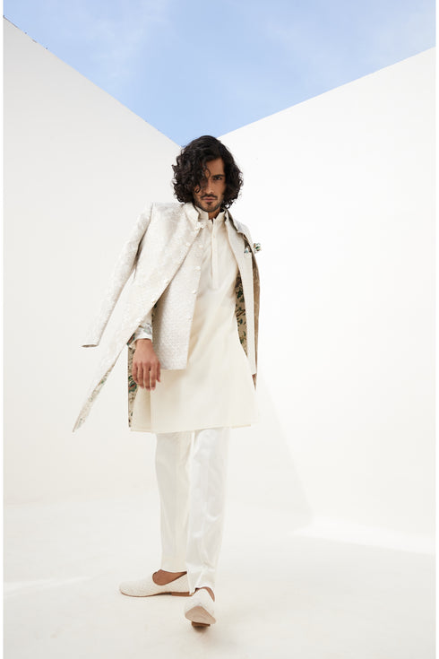 Banarasi Double Scallop 2.0 Achkan Set