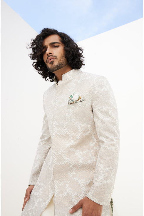 Banarasi Double Scallop 2.0 Achkan Set