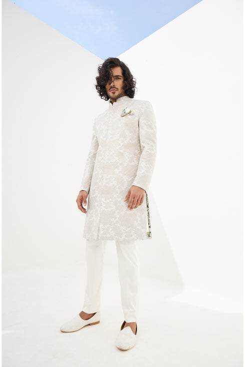 Banarasi Double Scallop 2.0 Achkan Set