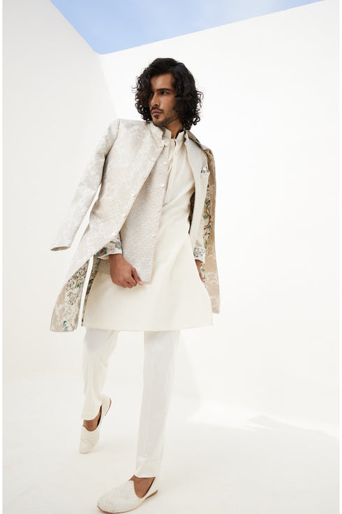 Banarasi Double Scallop 2.0 Achkan Set