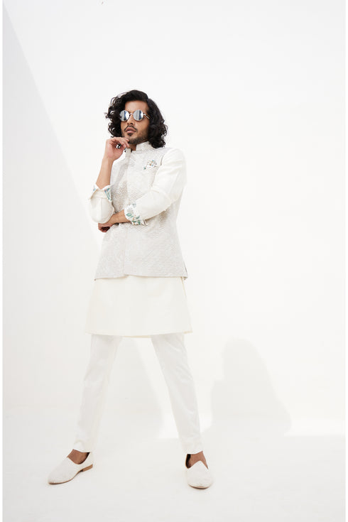 Banarsi Double Scallop 2.0 Nehru Jacket Set