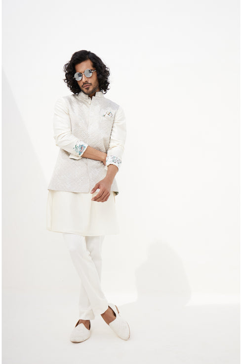 Banarsi Double Scallop 2.0 Nehru Jacket Set