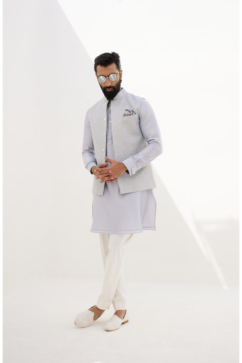 Banarsi Double Scallop 2.0 Nehru Jacket Set