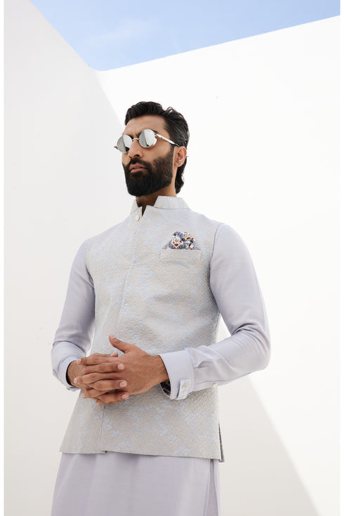 Banarsi Double Scallop 2.0 Nehru Jacket Set