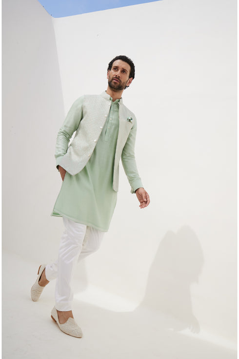 Banarsi Double Scallop 2.0 Nehru Jacket Set