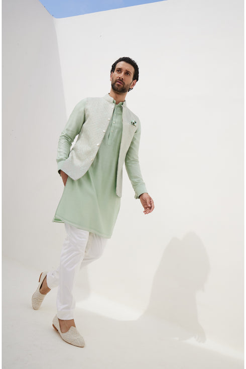 Banarsi Double Scallop 2.0 Nehru Jacket Set