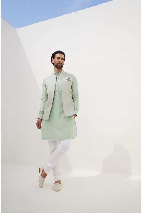 Banarsi Double Scallop 2.0 Nehru Jacket Set