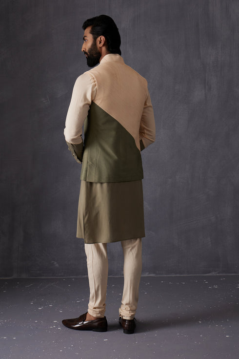 Color Block Nehru Jacket Set