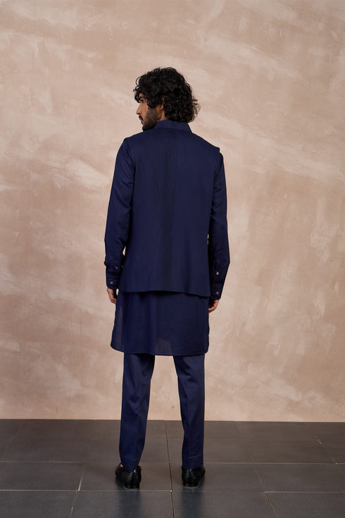 Basic Pintucks Nehru Jacket Set